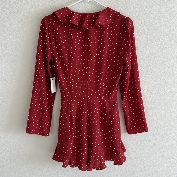 NWT Lovers + Friends Star Print Ruffled Wrap Romper - Picture 8 of 12